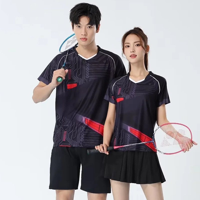 Table Tennis Training - Men Badminton T-shirts Quick Dry Table