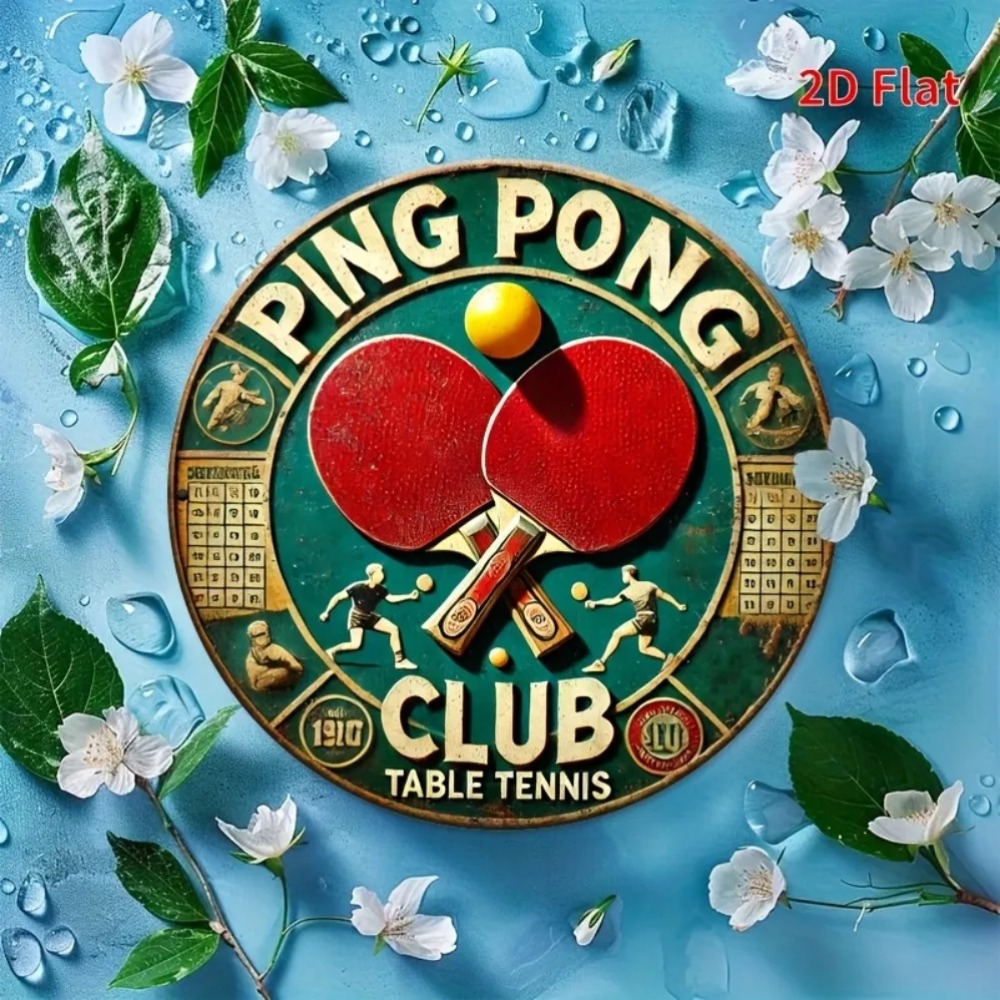 2D Flat Vintage Ping Pong Club - Table Tennis History review and price
