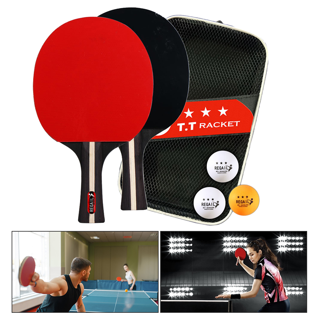 Table Tennis Racket 2 Rackets  - Table Tennis Gun review and price