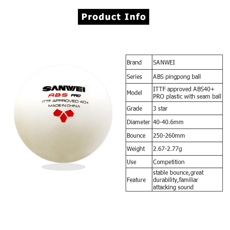 SANWEI ABS PRO 3-Star 40+ Tabl - Donic Table Tennis Ball review and price